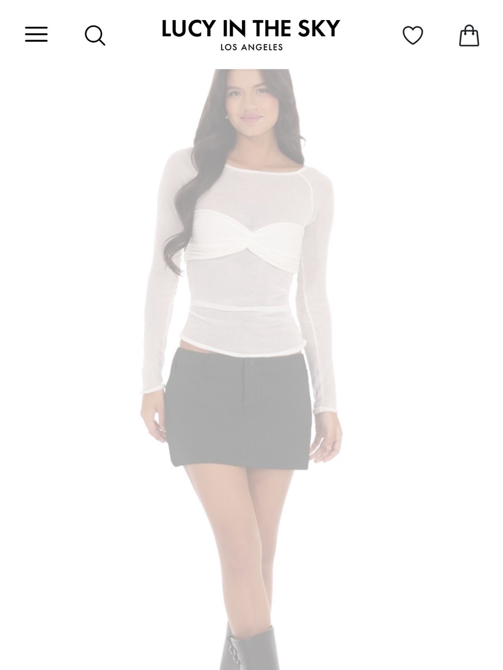 Lucy in the Sky Sheer Mesh Top in White